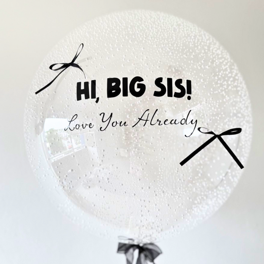 Personalized 24” bobo balloon with polystyrene decorations and message – delivery in Cancun, Mexico